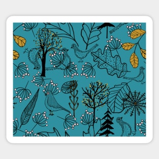 Blue Lagoon in Fall Leaves Sticker